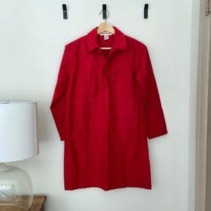 Caron Callahan William Dress in Crimson Twill